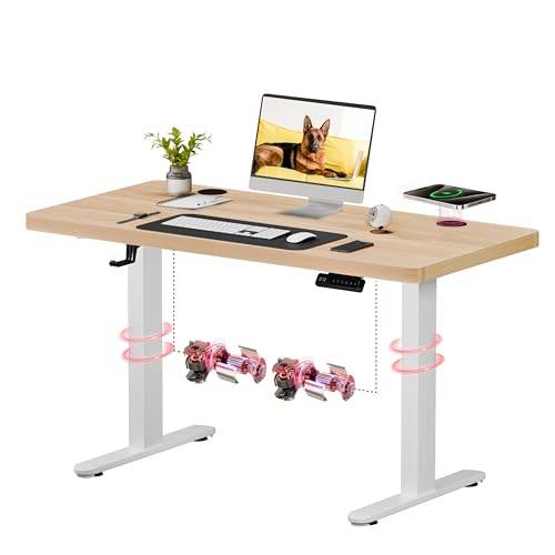 SANODESK Sitz- und Stehschreibtisch, 110 x 54 cm, mit 2 leistungsstarken Motoren, Traglast 80 kg, verstellbarer elektrischer Schreibtisch mit Kinderverriegelung und kabellosem Aufladen SANODESK Sitz- und Stehschreibtisch, 110 x 54 cm, mit 2 leistungsstarken Motoren, Traglast 80 kg, verstellbarer elektrischer Schreibtisch mit Kinderverriegelung und kabellosem Aufladen von SANODESK