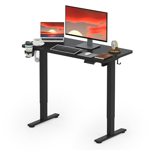 SANODESK höhenverstellbarer Schreibtisch 110 x 54 cm, einteiliger Tischplatte, Sitz-Steh-Schreibtisch mit einem Höhenverstellbereich von 73,5-118 cm, ergonomisches und gesundes Design, Schwarz SANODESK höhenverstellbarer Schreibtisch 110 x 54 cm, einteiliger Tischplatte, Sitz-Steh-Schreibtisch mit einem Höhenverstellbereich von 73,5-118 cm, ergonomisches und gesundes Design, Schwarz von SANODESK