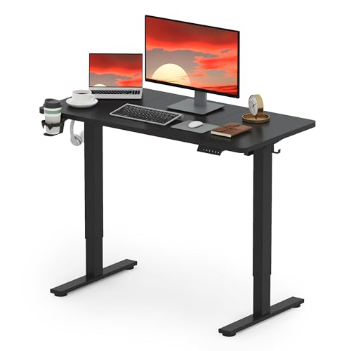 SANODESK höhenverstellbarer Schreibtisch 120 x 60cm, Sitz-Steh-Schreibtisch mit einem Höhenverstellbereich von 73,5-118 cm, ergonomisches und gesundes Design, Schwarz von SANODESK
