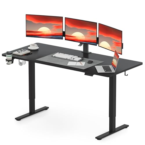 SANODESK höhenverstellbarer Schreibtisch 180 x 80cm, Sitz-Steh-Schreibtisch mit einem Höhenverstellbereich von 73,5-118 cm, ergonomisches und gesundes Design, Schwarz SANODESK höhenverstellbarer Schreibtisch 180 x 80cm, Sitz-Steh-Schreibtisch mit einem Höhenverstellbereich von 73,5-118 cm, ergonomisches und gesundes Design, Schwarz von SANODESK