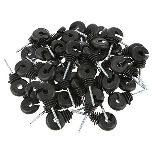 SANON 50pcs Ringisolator duchgehender, Schraubenisolatoren Einschraubringisolatoren Elektrozaunzubehör für Holzpfosten von SANON