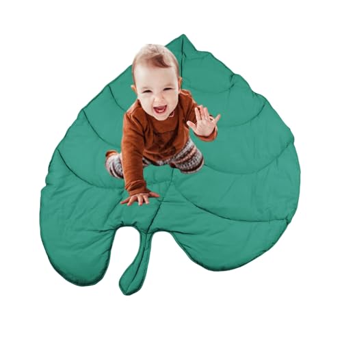 SANON Krabbeldecke für Baby, Baumwolle Blatt Form Spielmatte Baby, Weiche Krabbelmatte Baby Spielmatte für Kleinkinder Kinder 0-6 Monate von SANON