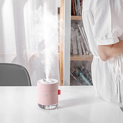 SANON Luftbefeuchter, 500 ml Cool Mist Luftbefeuchter, USB Desktop Luftbefeuchter mit Nachtlicht für Zuhause, Schlafzimmer, Büro, Rosa von SANON