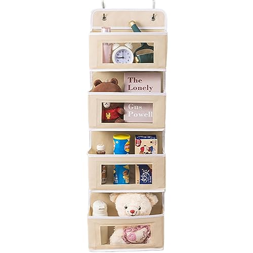 Hängeregal an die Tür, 4 Gitter Multifunktionale Wand Hängende Aufbewahrungstasche mit Transparent Fenster und 2 Metallhaken, Hängeorganizer für Tür Bad Kinderzimmer Wohnzimmer Schlafzimmer Hängeregal an die Tür, 4 Gitter Multifunktionale Wand Hängende Aufbewahrungstasche mit Transparent Fenster und 2 Metallhaken, Hängeorganizer für Tür Bad Kinderzimmer Wohnzimmer Schlafzimmer von SANON