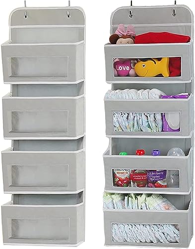 2pcs Hängeorganizer 4 Gitter Multifunktionale Wand Hängende Aufbewahrungstasche mit Transparent Fenster und 2 Metallhaken, Hängeregal für Tür Bad Kinderzimmer Wohnzimmer Schlafzimmer 2pcs Hängeorganizer 4 Gitter Multifunktionale Wand Hängende Aufbewahrungstasche mit Transparent Fenster und 2 Metallhaken, Hängeregal für Tür Bad Kinderzimmer Wohnzimmer Schlafzimmer von SANON