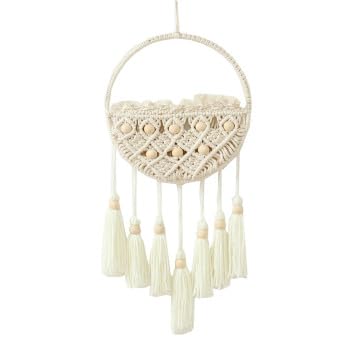 SANON Plant Hanger Woven Wall Hanging Plant Basket Dried Flower Net Bag Holder for Wall Home Room Decoration von SANON