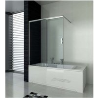 Badewannenaufsatz mit Schiebetüre chrom 118-120x140 cm Badewannenaufsatz mit Schiebetüre chrom 118-120x140 cm von SANOTECHNIK