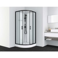 Komplettduschkabine DALLAS BLACK - mit Schnellmontage 90 x 90 x 210 c von SANOTECHNIK