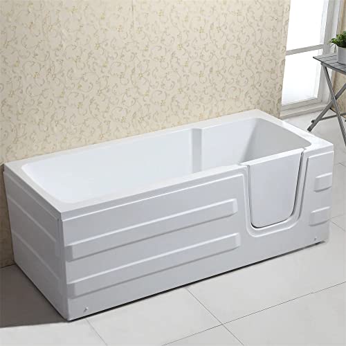 Sanotechnik Freistehende Badewanne PAROS - Badewanne mit Einstieg - Maße: 170 x 76 x 61 cm, Badewanne mit Acryl Türe, weiß von SANOTECHNIK