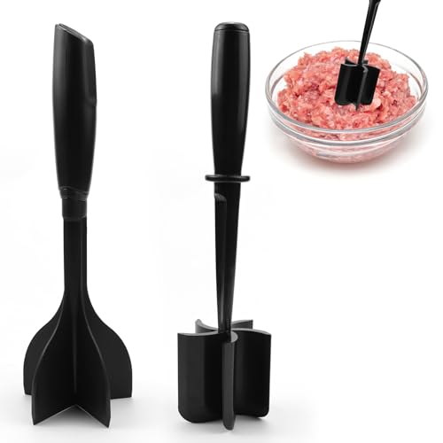 Hackfleisch Zerkleinerer 2 Stück Hackfleischzerteiler Hackfleisch Stampfer Hackfleischzerkleinerer Beef Masher Hackfleisch Fleischhacker für Rindfleisch Burger Fleisch Kartoffel von SANOU