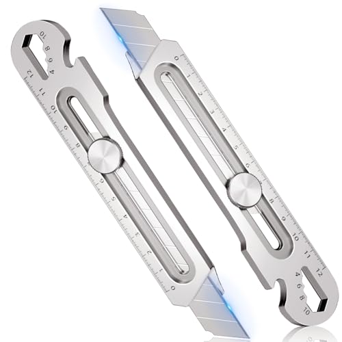 Mehrzweck Gebrauchsmesser Profi Cuttermesser 2 Stück Edelstahl Universalmesser Teppichmesser Multifunktionales Mehrzweck Teppichmesser für den Innenbereich & Heimwerker von SANOU