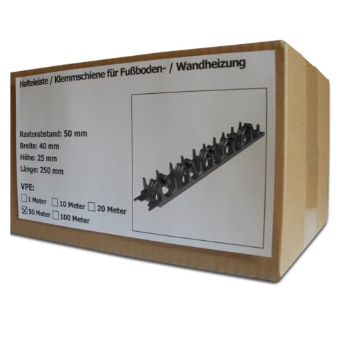 Sanpro Halteleiste/Klemmschiene für Fußboden- / Wandheizung, Größe 50 m (Klemmschiene Haltenadel Clip Halter Rohr Rohrhalter Heizrohrhalter Fußbodenheizung Wandheizung Heizung) (Pack à 50 Meter) von Sanpro