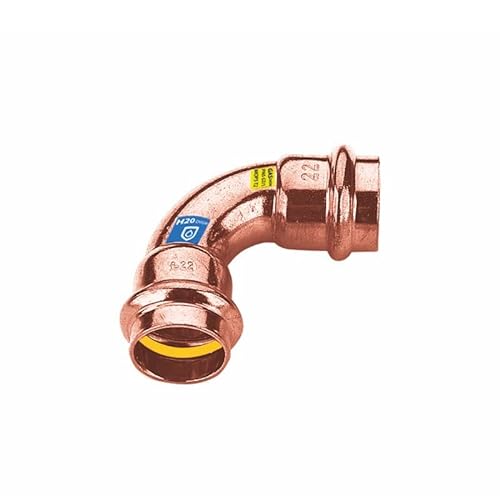 Sanpro Fitting - Pressfitting Kupfer 90° Winkel - Bogen, Größe V 12 (Pressfitting Kupfer Gas Wasser Trinkwasser Heizung Sanitär Fittings Kupferleitung) von Sanpro