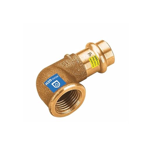 Sanpro Pressfitting 90° Winkel - Bogen mit Innengewinde, Größe V 15-1/2" (Kupfer Gas Wasser Trinkwasser Heizung Sanitär Fittings Fitting Kupferleitung) Größe: V 15 von Sanpro