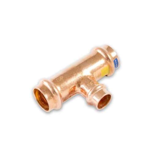 Sanpro Pressfitting T-Stück Mittelabgang reduziert, Größe V 35 - Abgang V 15 - V 35 (Kupfer Gas Wasser Trinkwasser Heizung Sanitär Fittings Fitting Kupferleitung) Größe: V 35 von Sanpro