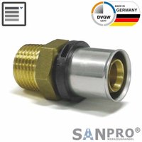 Thpress Pressfitting Übergang Außengewinde - Übergangsnippel, Größe 20x2, Gewinde 3/4'' - Sanpro Thpress Pressfitting Übergang Außengewinde - Übergangsnippel, Größe 20x2, Gewinde 3/4'' - Sanpro von SANPRO