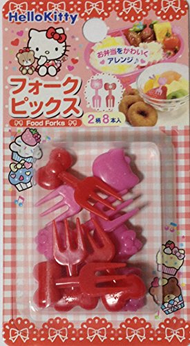 Sanrio Hello Kitty Cocktail-Gabeln, 2 Muster, 8 Stück, Bento-Party (Gabel) von Sanrio