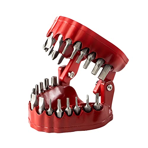 Funny Denture Drill Bit Stand with 28 Drill Bits Teeth Model Screwdriver Bit Stand Bit Stand von SANRLO