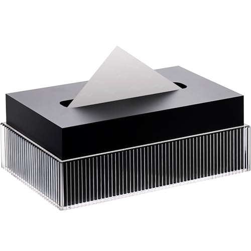 SANRUI Kosmetiktücherbox Tücher Box aus Acryl, Schwarz, Dimension: 23 × 12.5 × 8.5 cm Doubel Layer SANRUI Kosmetiktücherbox Tücher Box aus Acryl, Schwarz, Dimension: 23 × 12.5 × 8.5 cm Doubel Layer von SANRUI