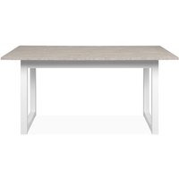 Ausziehbarer Esstisch Dekor Travertin und Weiß L160-200 cm – HOUSTON Ausziehbarer Esstisch Dekor Travertin und Weiß L160-200 cm – HOUSTON von SANS MARQUE