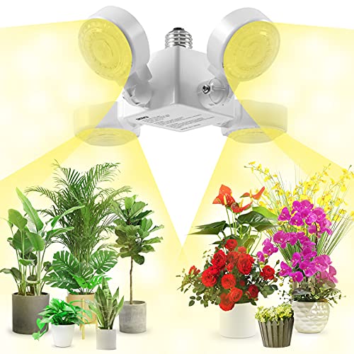 SANSI 30W Pflanzenlampe LED Vollspektrum, E27 Weiss Faltbare Grow light Glühbirne,High PPFD Pflanzenlicht für Zimmerpflanzen, Hydrokultur, Sukkulenten, Setzlinge, Gemüse, Blumen Gartenarbeit von SANSI