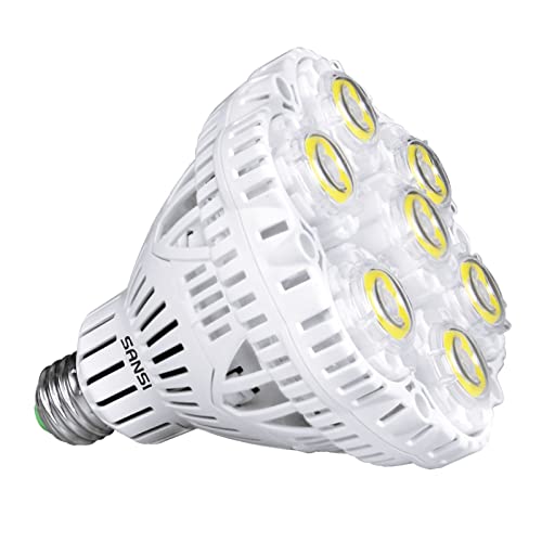 SANSI 40W LED Lampe 350W Entspricht, E27 auf E40 Kaltweiß 5000K Birne 5000LM Super helle led Glühbirne Arbeitsleuchte für Küche, Werkstatt, Garage, Hof, Nicht Dimmbar von SANSI