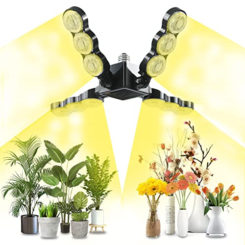 SANSI 60W Pflanzenlampe LED Vollspektrum, E27 Faltbare Grow light Glühbirne,High PPFD Pflanzenlicht für Zimmerpflanzen, Hydrokultur, Sukkulenten, Setzlinge, Gemüse, Blumen Gartenarbeit von SANSI