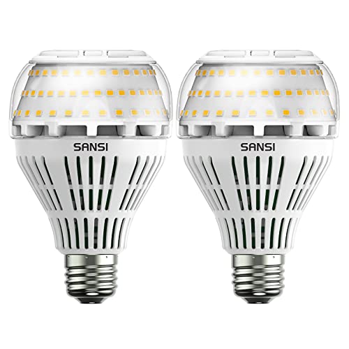 SANSI E27 LED Dimmbar Lampe, 27W (ersetzt 250W Glühbirne) Leuchtmittel, 3000 Kelvin 4000 Lumen, Superhell LED Leuchtmittel für Tischlampe, Deckenleuchte, Garage, Schlafzimmer, 2er-Pack von SANSI