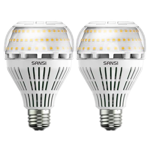 SANSI E27 LED Dimmbar Lampe, 27W (ersetzt 250W Glühbirne) Leuchtmittel, 3000 Kelvin 4000 Lumen, Superhell LED Leuchtmittel für Tischlampe, Deckenleuchte, Garage, Schlafzimmer, 2er-Pack von SANSI