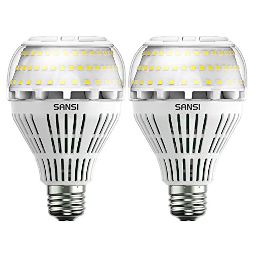 SANSI E27 LED Kaltweiß Lampe, 27W (ersetzt 250W Glühbirne) Dimmbar LED Leuchtmittel, 5000 Kelvin 4000 Lumen, Superhell LED Leuchtmittel, 2er-Pack von SANSI