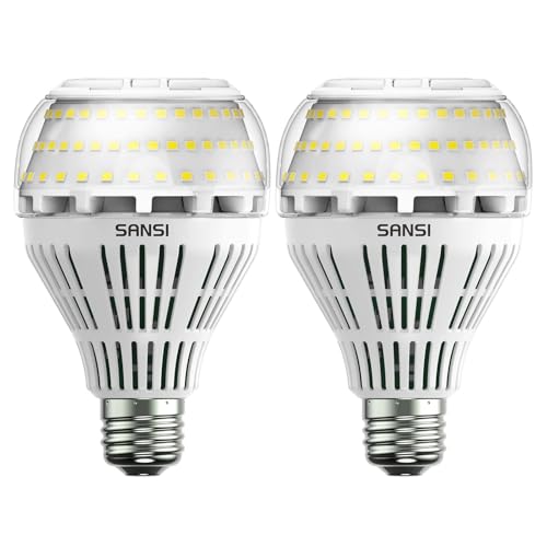 SANSI E27 LED Kaltweiß Lampe, 27W (ersetzt 250W Glühbirne) Dimmbar LED Leuchtmittel, 5000 Kelvin 4000 Lumen, Superhell Leuchtmittel, 2er-Pack von SANSI