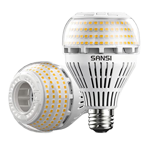 SANSI E27 LED Lampe, 27W (ersetzt 250W Glühbirne) Energiesparende LED Leuchtmittel, 3000K weißes 4000 Lumen, Nicht Dimmbar, Superhell Birne für Küche, Ø 7,7 x 12 cm, 2er-Pack von SANSI