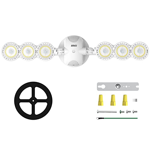 SANSI LED Strahler Außen, 45W Superhell 6000lm Außensicherheitsleuchte, Dämmerung bis Morgengrauen, 5000K Weitwinkelbeleuchtung IP65 Wasserdicht, energiesparende Außenleuchte für Garagenhof, Garten von SANSI