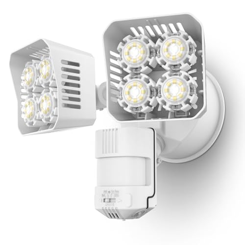 SANSI LED Strahler mit Bewegungsmelder Außen,36W 3600lm LED Außenleuchte mit Bewegungsmelder, 5000K Superhell Sicherheitslicht, IP65 Wasserdicht Beleuchtung für Garage, Weiß von SANSI