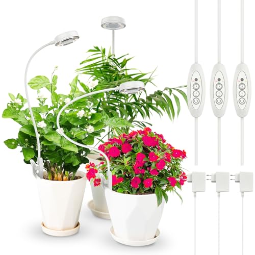 SANSI Pflanzenlampe LED Vollspektrum Pot-Clip Pflanzenlicht für Zimmerpflanzen, Pflanzenwachstumslampe mit 3/6/12 Std Timer, 4 Helligkeitsstufen, 10W Wachstumlampe für kleine Pflanzen, Weiß 3er-Pack SANSI Pflanzenlampe LED Vollspektrum Pot-Clip Pflanzenlicht für Zimmerpflanzen, Pflanzenwachstumslampe mit 3/6/12 Std Timer, 4 Helligkeitsstufen, 10W Wachstumlampe für kleine Pflanzen, Weiß 3er-Pack von SANSI