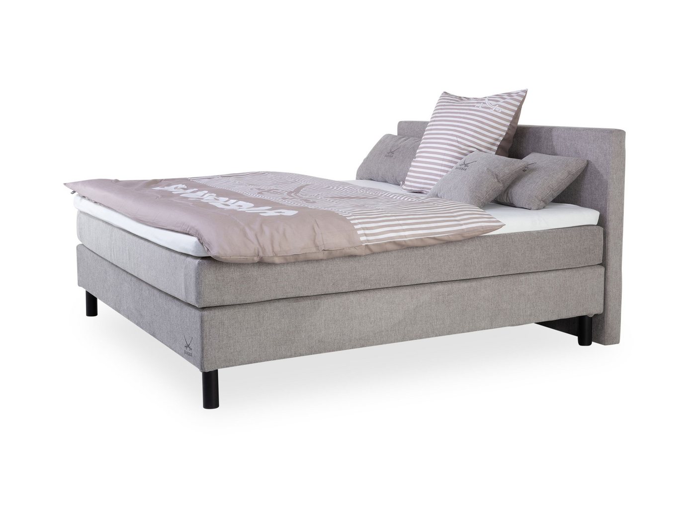 SANSIBAR Living Boxspringbett Boxspringbett SANSIBAR BILLUND (LF 180x200 cm) LF 180x200 cm grau von SANSIBAR Living