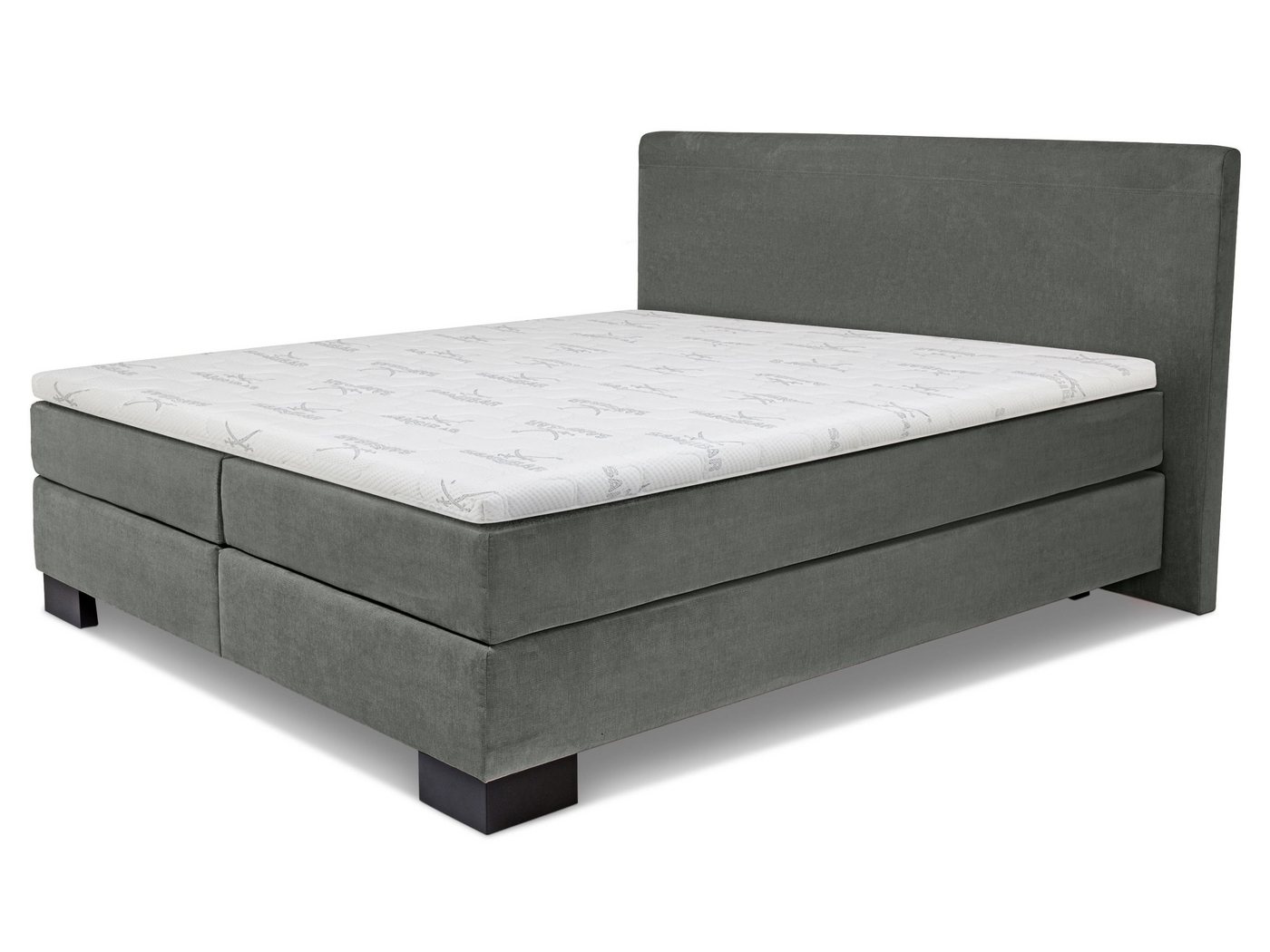 SANSIBAR Living Boxspringbett Boxspringbett SANSIBAR LANGEOOG grau Box-Spring-Bett Doppelbett von SANSIBAR Living