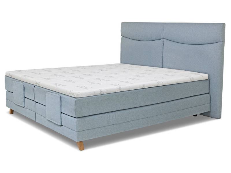 SANSIBAR Living Boxspringbett Boxspringbett SANSIBAR LANGEOOG blau Box-Spring-Bett Doppelbett von SANSIBAR Living