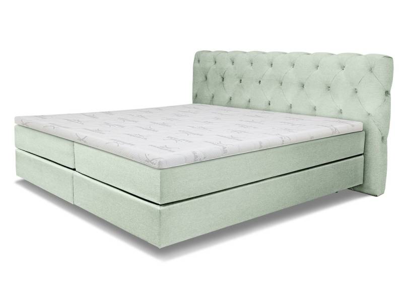 SANSIBAR Living Boxspringbett Boxspringbett SANSIBAR LANGEOOG blau Box-Spring-Bett Doppelbett von SANSIBAR Living