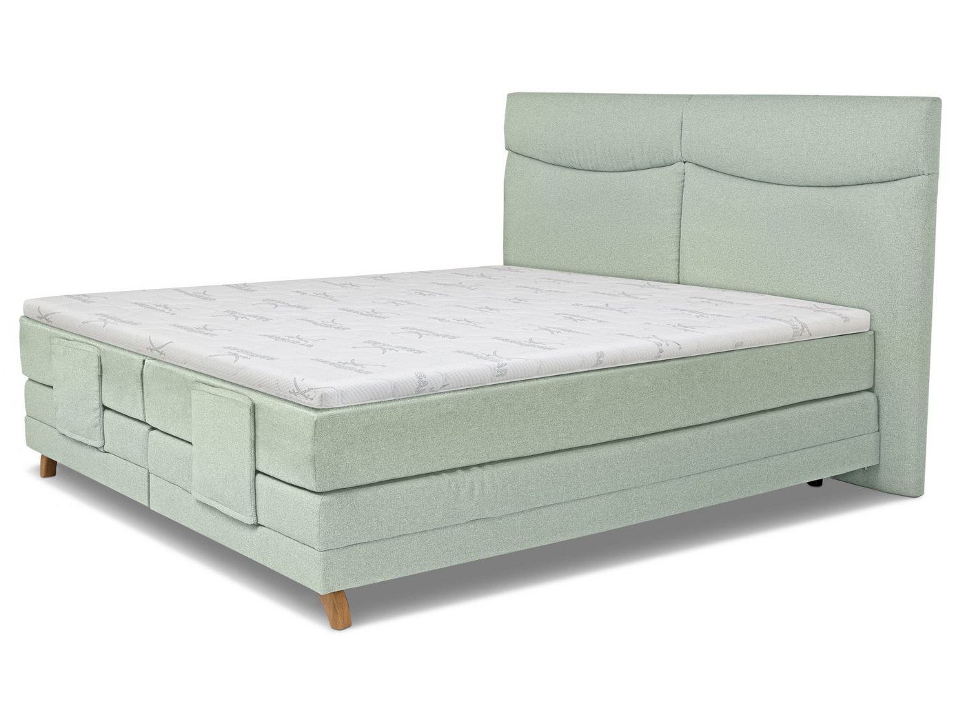 SANSIBAR Living Boxspringbett Boxspringbett SANSIBAR LANGEOOG blau Box-Spring-Bett Doppelbett von SANSIBAR Living