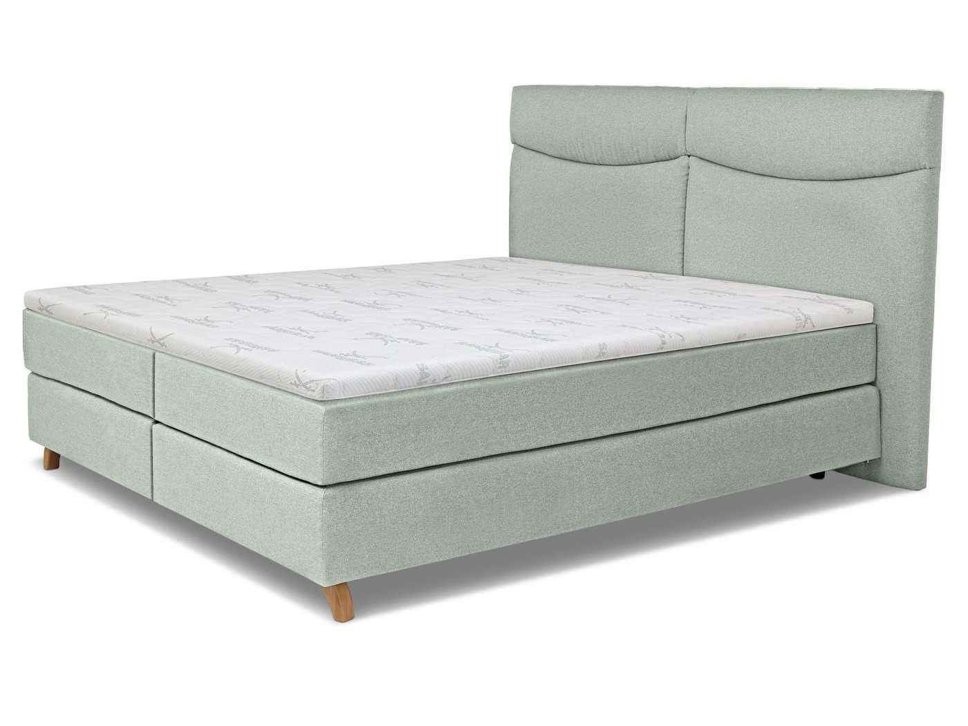 SANSIBAR Living Boxspringbett Boxspringbett SANSIBAR LANGEOOG blau Box-Spring-Bett Doppelbett von SANSIBAR Living