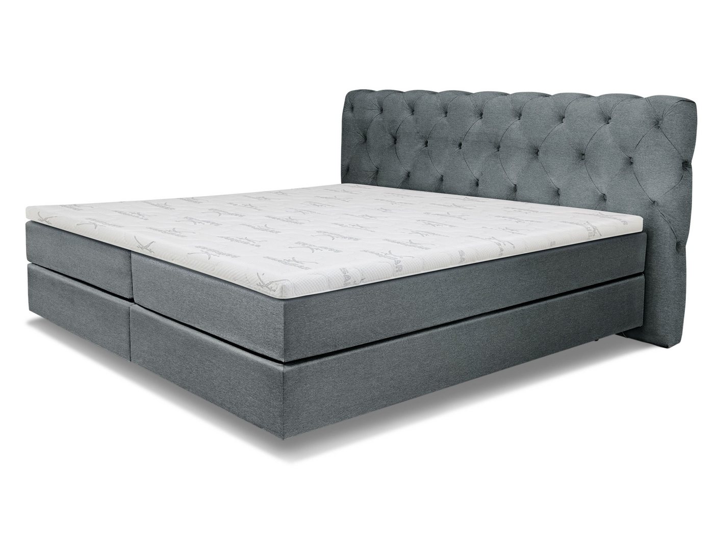 SANSIBAR Living Boxspringbett Boxspringbett SANSIBAR LANGEOOG blau Box-Spring-Bett Doppelbett von SANSIBAR Living