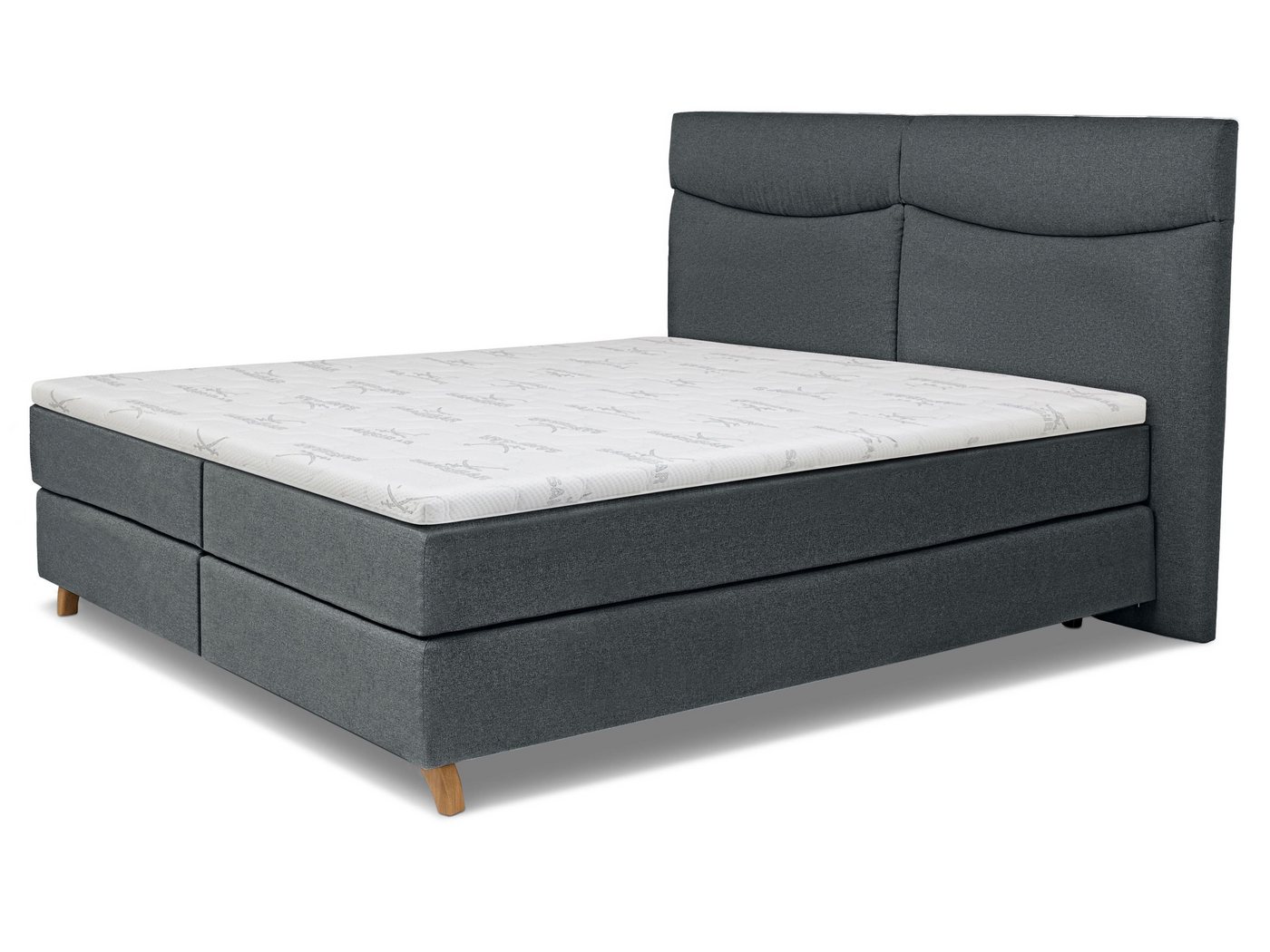 SANSIBAR Living Boxspringbett Boxspringbett SANSIBAR LANGEOOG blau Box-Spring-Bett Doppelbett von SANSIBAR Living