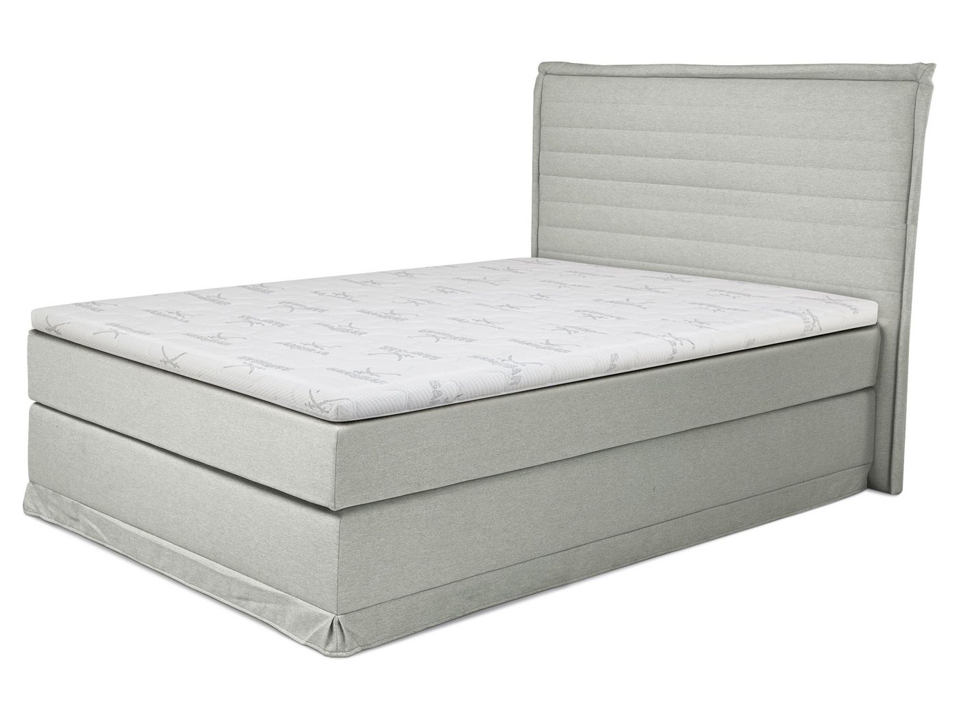 SANSIBAR Living Boxspringbett Boxspringbett SANSIBAR LANGEOOG grau Box-Spring-Bett Doppelbett von SANSIBAR Living