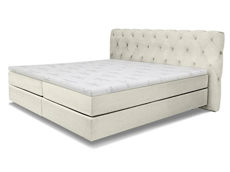 SANSIBAR Living Boxspringbett Boxspringbett SANSIBAR LANGEOOG grau Box-Spring-Bett Doppelbett von SANSIBAR Living