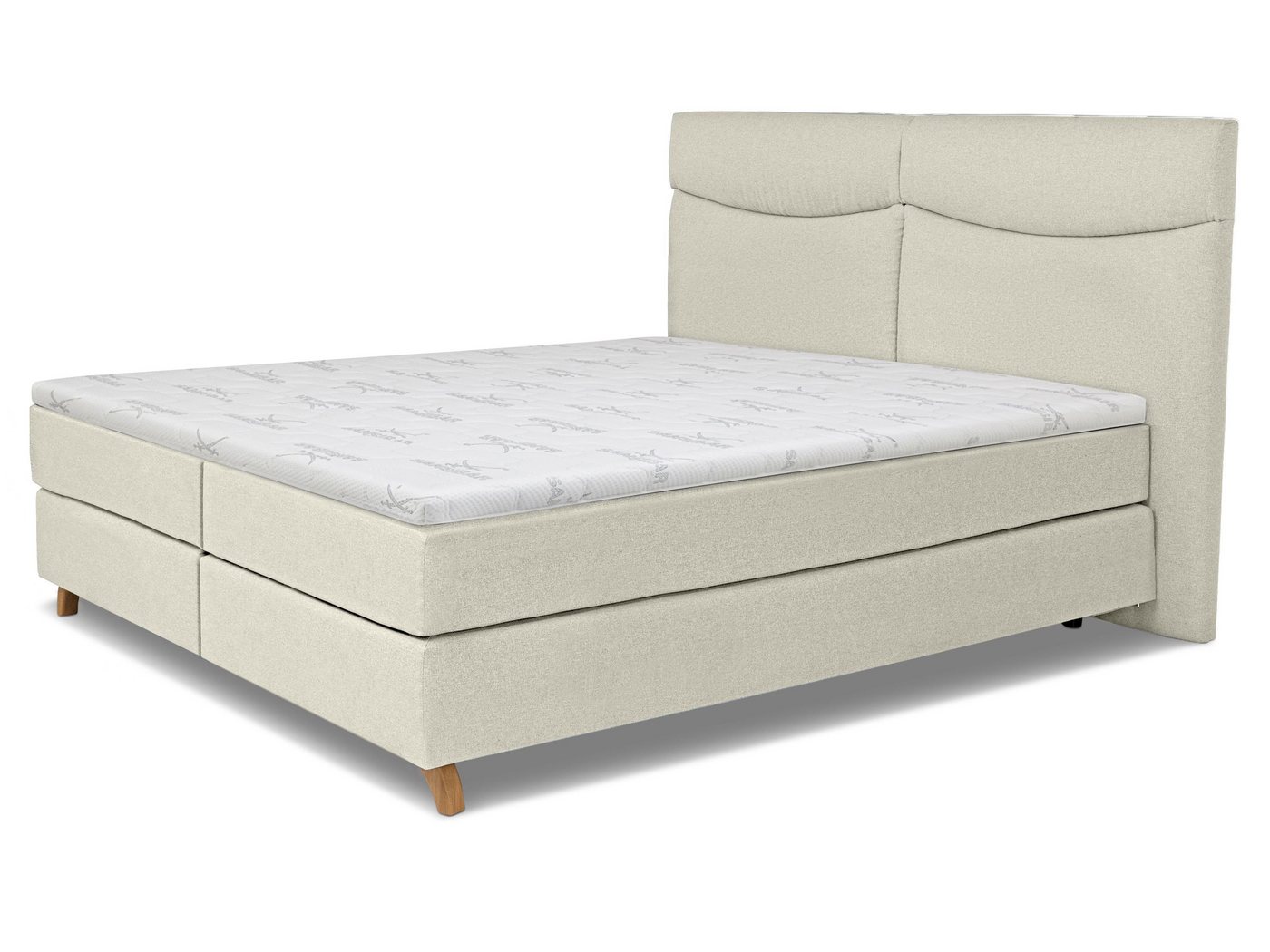 SANSIBAR Living Boxspringbett Boxspringbett SANSIBAR LANGEOOG grau Box-Spring-Bett Doppelbett von SANSIBAR Living