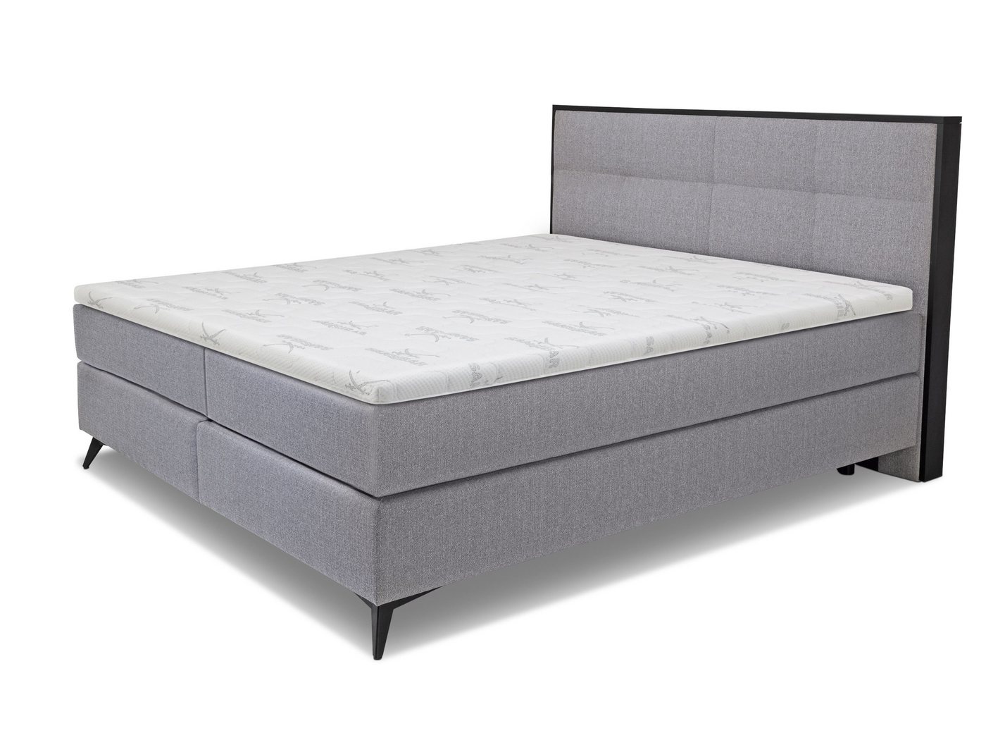 SANSIBAR Living Boxspringbett Boxspringbett SANSIBAR LANGEOOG grau Box-Spring-Bett Doppelbett von SANSIBAR Living