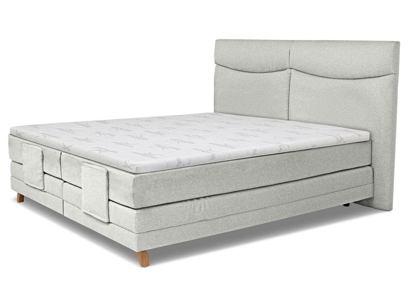 SANSIBAR Living Boxspringbett Boxspringbett SANSIBAR LANGEOOG silber Box-Spring-Bett Doppelbett von SANSIBAR Living