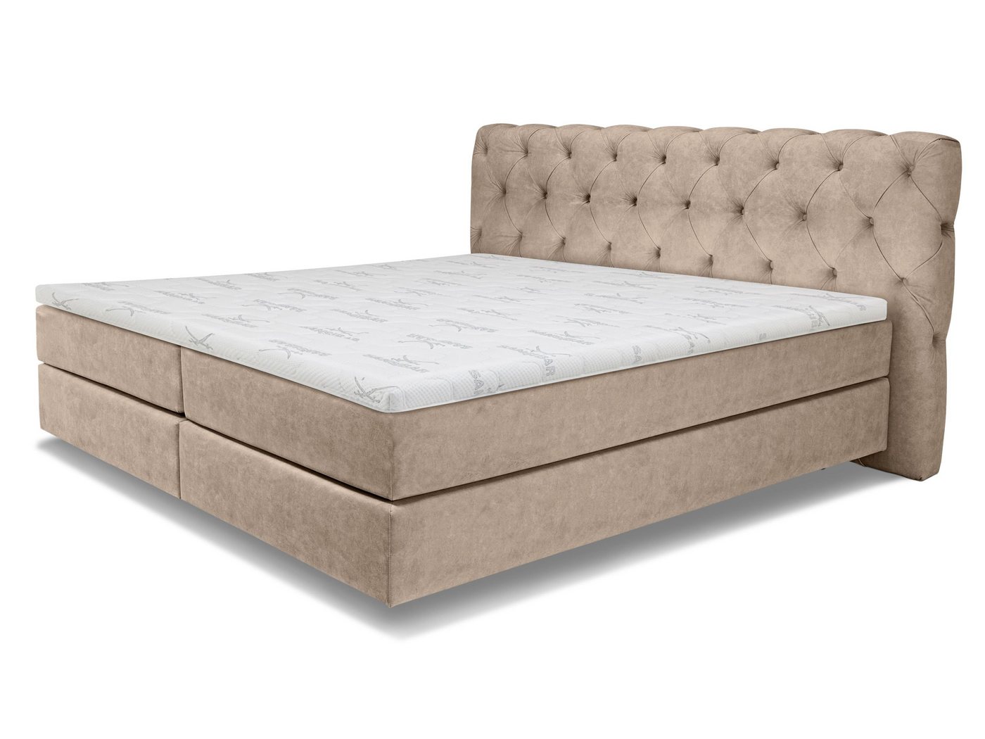 SANSIBAR Living Boxspringbett Boxspringbett SANSIBAR LANGEOOG braun Box-Spring-Bett Doppelbett von SANSIBAR Living