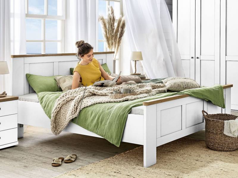 SANSIBAR Living Holzbett Bett SANSIBAR AALBORG weiß von SANSIBAR Living